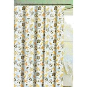 Nanette Lepore Nautical Starfish Fabric Shower Curtain Barbados and Hook Set